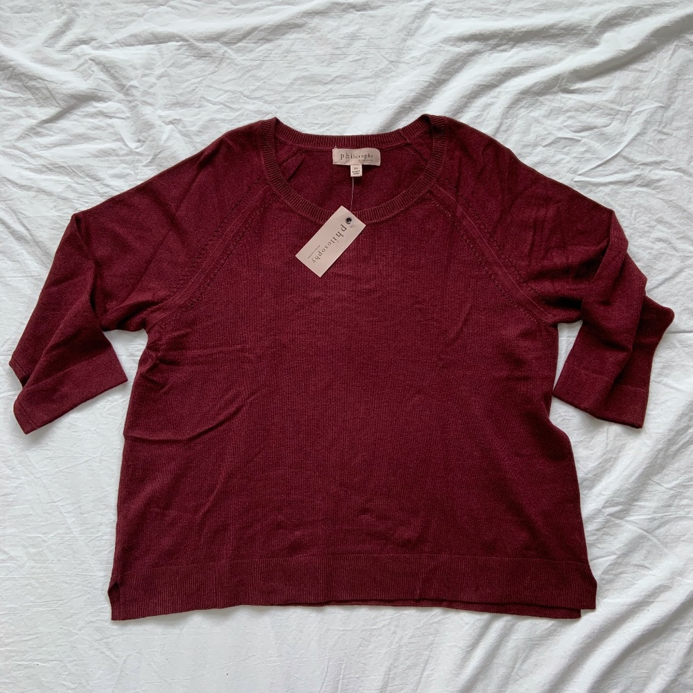 NWT Philosophy Cropped Sweater